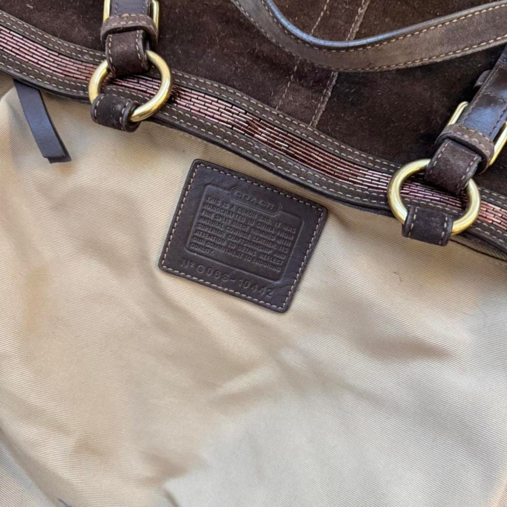 Vintage Coach Brown Suede Tote - Picture 6 of 8